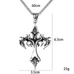 Cross Necklace Supplier - Rock Hip Hop Punk Stainless Steel Flame Retro