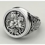 Religious Ring Supplier - St. George Vintage Stainless Steel Unisex Trendy