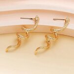 Drop Earrings Factory - Exaggerated Snake Shape Long Back Front Hanging Vintage