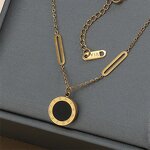 Roman Pendant Necklace Supplier - Fashion Digital Wafer Stainless Steel Party