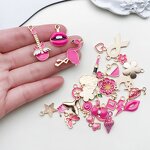 Oil Dripping Pendant Supplier - Rose Red with Alloy Earrings DIY Findings