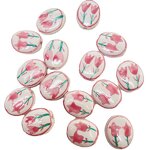 Ceramic Beads Factory - Tulip Flower Hand Painted Porcelain Loose Spacer