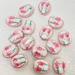 Ceramic Beads Factory - Tulip Flower Hand Painted Porcelain Loose Spacer