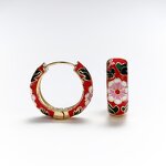 Hoop Earrings Supplier - Fashion Enamel Flower Huggie Vintage Boho Circle