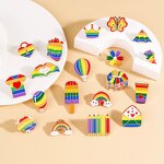 Compass Pin Factory - New Colorful Peach Heart LOVE Chest Metal Peace Arrow