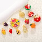 Fruits Charms Factory - 3D Enamel Mango Orange Banana Strawberry Pendant DIY