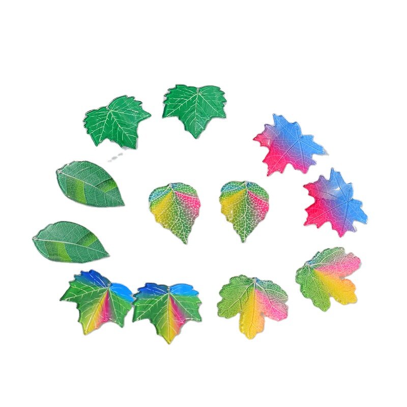 Acrylic Pendant Supplier - Autumn Maple Leaf Ginkgo Plastic Charms DIY