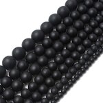Onyx Beads Factory - Natural Black Polish Matte Round DIY Kits