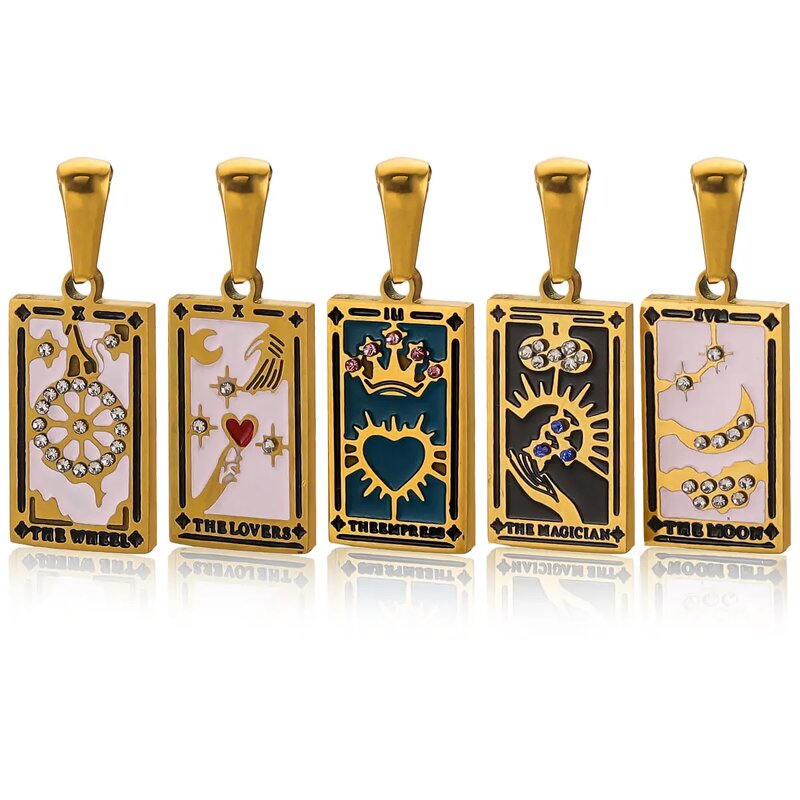Tarot Necklace Charms Factory - Stainless Steel Tarnish Free Colorful Pendants DIY