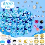 Polymer Clay Beads Factory - Round Rings Mixed Blue Slice Loose DIY