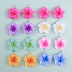 Frangipani Charms Factory - 7 Colors Floral Resin Bulk Hawaii Summer Spring