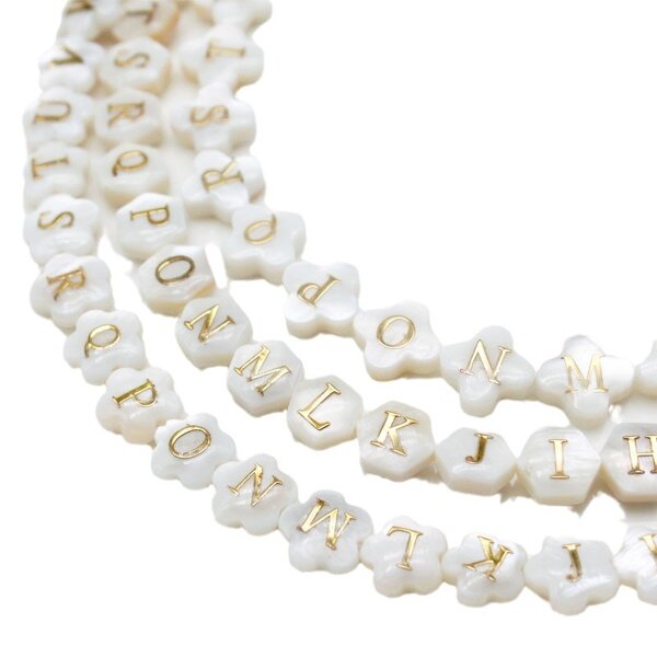 Alphabet Beads Supplier - Natural Shell Letter Spacer DIY Jewelry Making