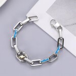 Lightning Bracelet Factory - Punk Street Thick Square Titanium Steel Mosaic
