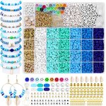 Polymer Clay Beads Factory - Round Rings Mixed Blue Slice Loose DIY