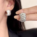 Geometric Earrings Supplier - Punk Vintage Korean Fashion Metal Gold Color Chunky