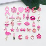 Oil Dripping Pendant Supplier - Rose Red with Alloy Earrings DIY Findings