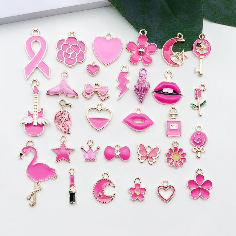 Oil Dripping Pendant Supplier - Rose Red with Alloy Earrings DIY Findings