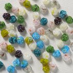 Glass Beads Factory - Round Rose Flower Shape Glossy Spacer Wholesale Bulk