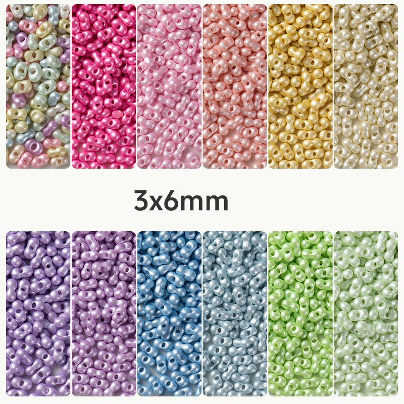 Glass Beads Supplier - Mixed Color 3x6mm Peanut Beads DIY Custom Fashion
