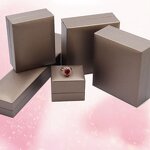 Leatherette Jewelry Box Factory - New Brown Paper Ring Pendant Display Storage
