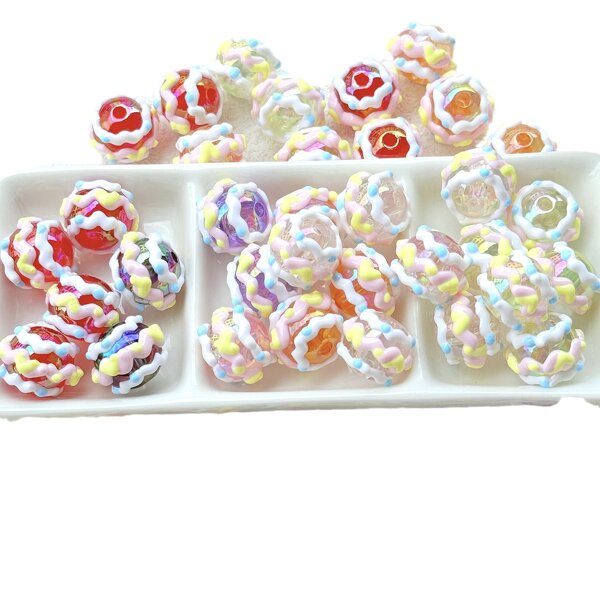Acrylic Charms Factory - Hand-painted Round Ice Cream DIY Phone Chain