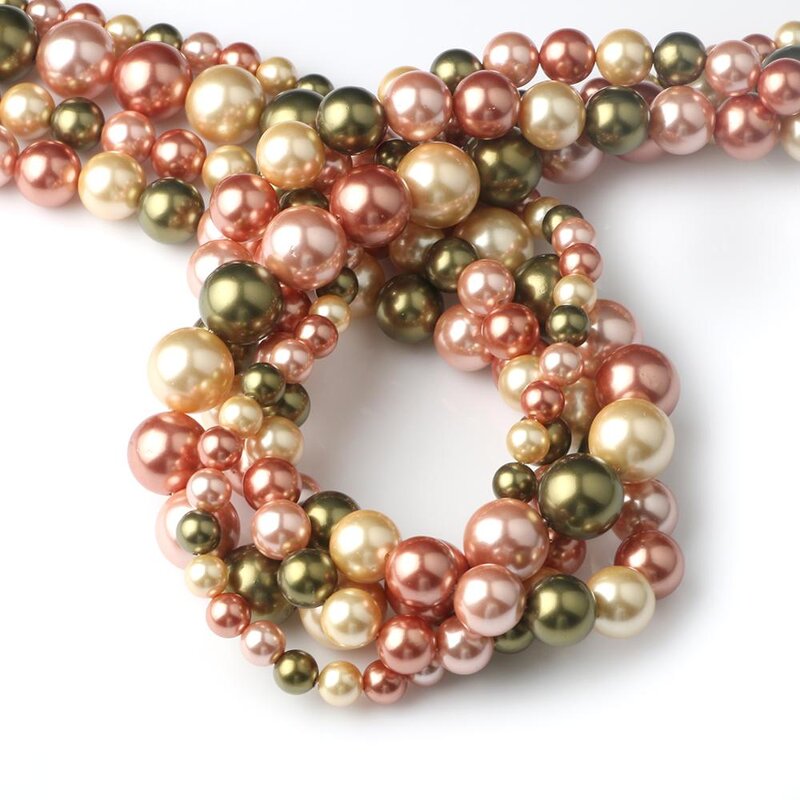 Imitation Pearls Supplier - Natural Green Yellow Loose Spacer DIY Jewelry