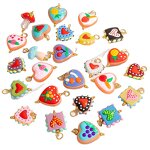 Glass Pendant Supplier - Hand Painted Love Heart DIY Phone Chain Bracelet