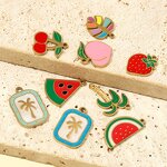 Summer Beach Charms Supplier - Stainless Steel Fruits Peach Coconut Palm Tree