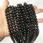 Natural Stone Beads Factory - Shungite Round Conductive Jewelry Making Wholesale