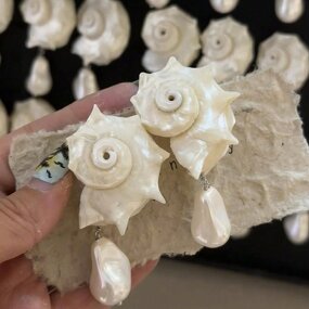 Shell Earring Supplier - New Conch Crab Asymmetric Drop Summer Beach Vintage