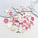 Oil Dripping Pendant Supplier - Rose Red with Alloy Earrings DIY Findings