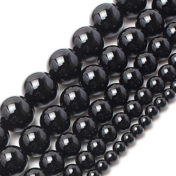Black Onyx Beads Supplier - Natural Agate Round Loose DIY Bracelets