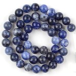 Sodalite Beads Supplier - White Dot Blue-Vein Natural Stone DIY Jewelry