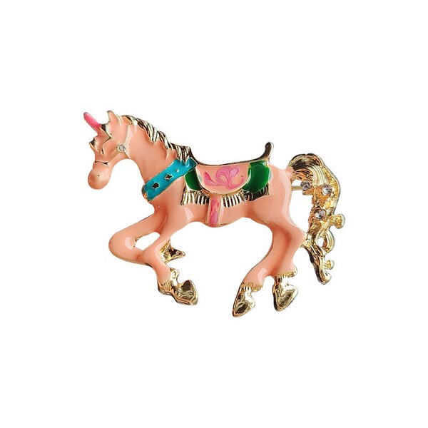 Enamel Brooch Factory - Trendy Running Horse Cartoon Animal Weddings Banquet