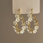 Dangle Earrings Supplier - Fashion Camellia Flower Petal Luxury Removable Tassel