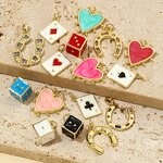 Heart Charms Supplier - a Poker Cute Drop Earrings Pendants DIY Keychains