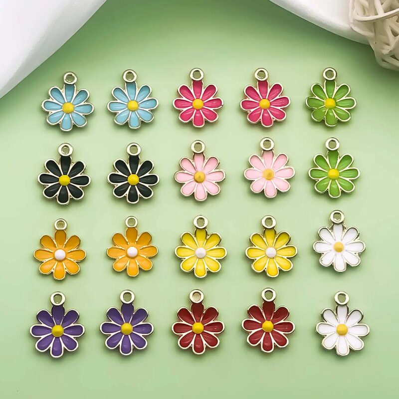 Flower Charms Supplier - Alloy Small Daisy Design Pendants DIY Jewelry Making