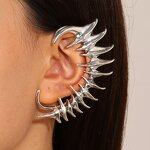 Punk Ear Clip Supplier - Skeleton Spike Silver Color Metal Unisex Ins