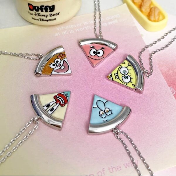 Anime Necklace Factory - NEW 5 PCS Cute SpongeBob Kawaii Suction High Beauty
