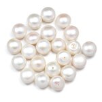 Pearl Beads Factory - Natural Freshwater Half-Porous Round Loose DIY