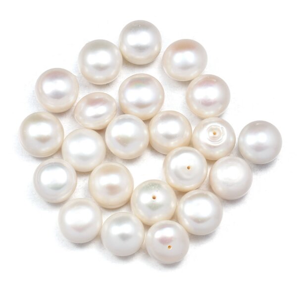 Pearl Beads Factory - Natural Freshwater Half-Porous Round Loose DIY