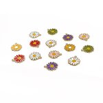 Enamel Charms Supplier - 5Pcs Stainless Steel Small Daisy Pendants Bulk DIY