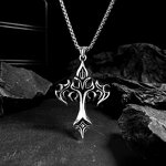Cross Necklace Supplier - Rock Hip Hop Punk Stainless Steel Flame Retro