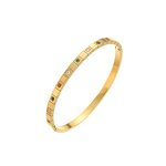 Stainless Steel Bangles Supplier - Trendy Chic Gold Color Simple Waterproof