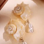 Shell Earring Supplier - New Conch Crab Asymmetric Drop Summer Beach Vintage