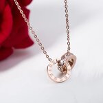 Roman Numerals Necklace Factory - Stainless Steel Inlaid Zirconium Plated Couple