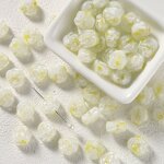 Glass Beads Factory - Round Rose Flower Shape Glossy Spacer Wholesale Bulk