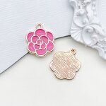 Oil Dripping Pendant Supplier - Rose Red with Alloy Earrings DIY Findings