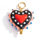 Glass Pendant Supplier - Hand Painted Love Heart DIY Phone Chain Bracelet
