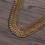 Cuban Link Chain Supplier - collar de cadena de eslabones 18k oro acero inoxidable